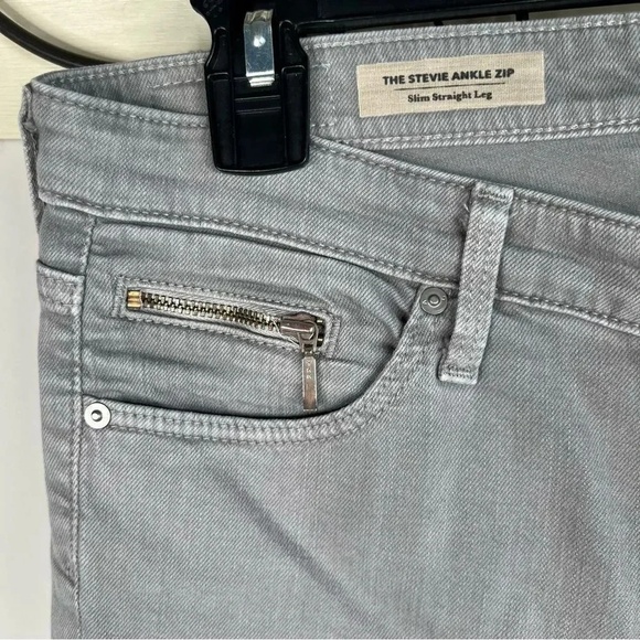 AG Adriano Goldschmied Gray Denim Stevie Ankle Zip Slim Straight Leg Jeans 27R - Picture 5 of 15